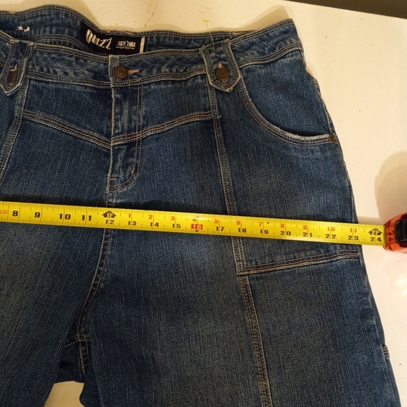 VTGE Quizz NY Womens Capri Pants Utility Blue Jean Denim Wide Legs Size 16/36" - Picture 7 of 10